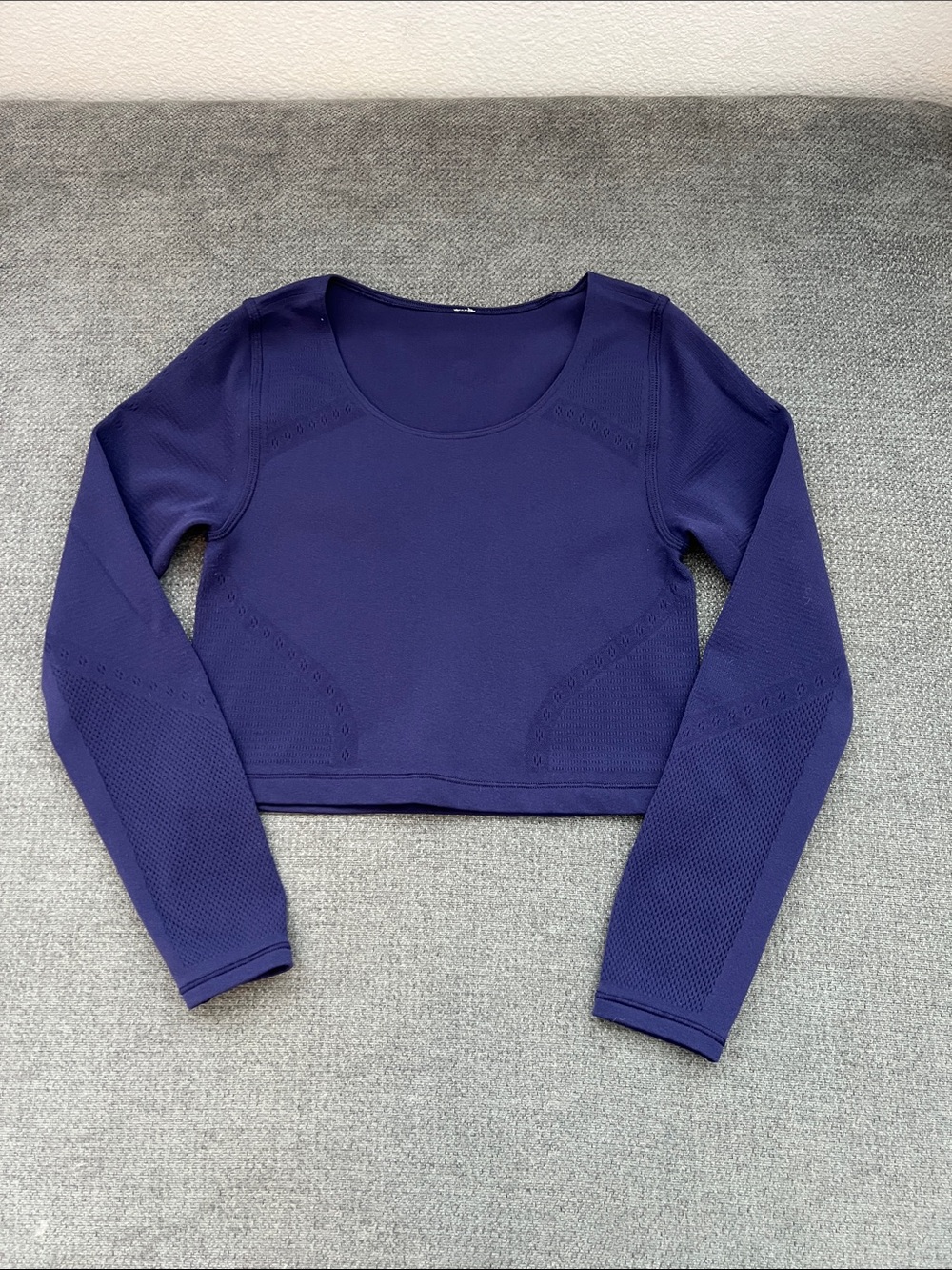 lululemon athletica Deep purple Long Sleeve Crop Top